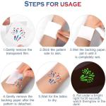 288PCS 4th/Fourth of July Tattoos for Kids, Glow in the Dark Tattoo Patriotic tattoos Patriotic Party Decorations Favors Supplies 48 Designs for Fourth of July Party, Independence Day party