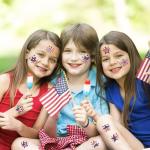 JUNEBRUSHS 4th of July Temporary Tattoos, 180 Pcs Patriotic Stars Tattoos Red White and Blue Party Decorations USA Independence Day Supply 12 Styles Safety Face Make up for Fourth of July Memorial Day
