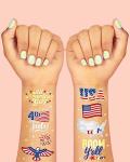 xo, Fetti Fourth of July Decorations Temporary Tattoos - 30 styles | America, Red White and Blue Party Supplies, 4th of July, USA,Memorial Day, Independence Day, Labor Day