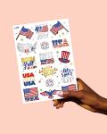 xo, Fetti Fourth of July Decorations Temporary Tattoos - 30 styles | America, Red White and Blue Party Supplies, 4th of July, USA,Memorial Day, Independence Day, Labor Day