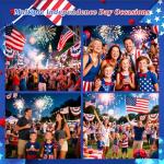 Boko Independence Day Face Stickers, 4Pcs Red White Blue 4th of July Temporary Tattoos for Patriotic Glitter Makeup, Self Adhesive Art Sticker Face Tattoos for Memorial Day Veterans Day Flag Party