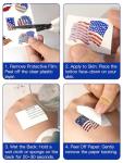 80PCS 4th of July Temporary Tattoos, Red White Blue Glitter Set - Patriotic Accessories Kit for USA Independence Day, Fourth of July Party, Face & Body Art - Stars & Stripes Celebration Decorations
