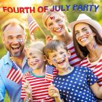 80PCS 4th of July Temporary Tattoos, Red White Blue Glitter Set - Patriotic Accessories Kit for USA Independence Day, Fourth of July Party, Face & Body Art - Stars & Stripes Celebration Decorations