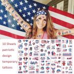 82 Pcs 4th of July Tattoos - Red, White, and Blue Fourth of July Temporary Tattoo Stickers for USA Party Favors, Independence Day, Memorial Day, Labor Day Decorations, and Patriotic Party Supplies