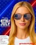 American Flag Aviator Sunglasses - Gold