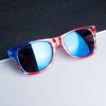 ALVOGIMOR 2 Pcs Patriotic 4th of July Sunglasses USA Flag Frame Sunglasses,American Independent Day Party Supplies (Blue B)