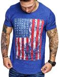 COOFANDY Mens 2 Pack Muscle T Shirt Fashion American Flag Shirt Athletic Fitness Quick Dry Tee