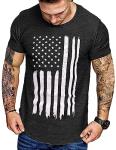 COOFANDY Mens 2 Pack Muscle T Shirt Fashion American Flag Shirt Athletic Fitness Quick Dry Tee