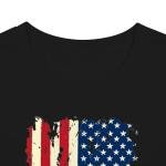 Women American Flag Shirt USA 4th of July Independence Day T-Shirt Patriotic Stripes Casual Short Sleeve Tops
