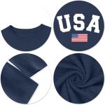LAZYCHILD 4th of July Shirts for Women: Fourth of July T-Shirt USA American Flag Long Sleeve Patriotic Tops