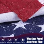 American Flags for Outside 3 x 5ft, Super Tough Spun Polyester American Flag Tear-Resistant Series, Heavy Duty with Embroidered Stars, Sewn Stripes, Brass Grommets