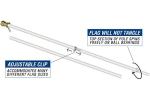 6ft Spinning Flag Pole – White