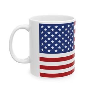 Lightfire Printing Patriotic American Flag Cup Novelty Coffee Mug for Office and Home Indepedance Day, Presidents Day, 4th of July Gifts – 11oz or 15oz (01 - American Flag, 11oz)