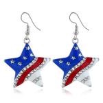 IMIKE 4th of July USA American Flag Patriotic Independence Day Pendant Necklace Earrings Set