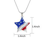 IMIKE 4th of July USA American Flag Patriotic Independence Day Pendant Necklace Earrings Set