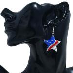 IMIKE 4th of July USA American Flag Patriotic Independence Day Pendant Necklace Earrings Set