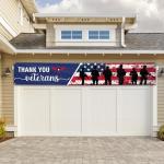 Thank You Veterans Banner Patriotic Festival Flag 120 x 20 Inch With 6 Brass Grommets for Outdoor House Yard Lawn Fence Garden Decor(Veterans Banner)