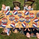 96 Pieces Patriotic Tableware Set Party Supplies - American Flag Pattern Disposable Dinnerware with Paper Plates, Napkins, Forks for Fourth of July, Memorial Day, Veterans Day, BBQ Picnic Favors