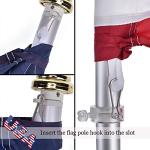 American Flag 3x5 FT Sleeve Banner Style(without Grommets), US Flag fo Outside Outdoor, Embroidered Stars, Sewn Stripes, American Flag Outdoor Heavy Duty