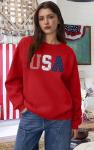 LAZYCHILD USA Sweatshirt Women American Flag Shirt Patriotic TShirt Stars Stripes Sweatshirt 4th of July Tee Tops