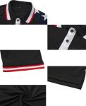 KUFORES Black Polo Shirts for Men 4th July Patriotic T-Shirt Independence Day Summer Fashion Collar Casual Tops Raglan Teess Quick Dry Muscle Shirts Holiday,Even,Golf Corse 2XL