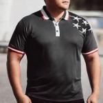 KUFORES Black Polo Shirts for Men 4th July Patriotic T-Shirt Independence Day Summer Fashion Collar Casual Tops Raglan Teess Quick Dry Muscle Shirts Holiday,Even,Golf Corse 2XL