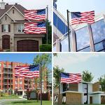 20Ft Flag Poles for Outside House Inground with 3x5 American Flag, Heavy Duty Aluminum In Ground Flagpole,Inground Flag Poles for Residential Commercial Outdoor Garden (Black, 20FT)