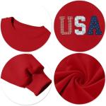 LAZYCHILD USA Sweatshirt Women American Flag Shirt Patriotic TShirt Stars Stripes Sweatshirt 4th of July Tee Tops