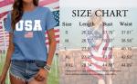 American Flag Shirts for Women 4th of July T-Shirt Stars and Stripes USA Flag Graphic Tees Independence Day Patriotic Shirts (Ink Blue, M)