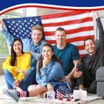 Skylety 6 Pcs New US Citizenship Gifts American Flag Gifts Set with Citizen Coffee Mug American Flag Sock Bandana Bracelet Patriotic Gift Box with Handle Congratulations Card for Veterans