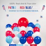 Yeewaka Patriotic balloons Red White and Blue balloon garland arch kit 130+pcs with star print and flag mylar balloon for 4th of july independent day party decorations