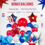 Yeewaka Patriotic balloons Red White and Blue balloon garland arch kit 130+pcs with star print and flag mylar balloon for 4th of july independent day party decorations