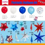 Yeewaka Patriotic balloons Red White and Blue balloon garland arch kit 130+pcs with star print and flag mylar balloon for 4th of july independent day party decorations
