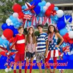 Yeewaka Patriotic balloons Red White and Blue balloon garland arch kit 130+pcs with star print and flag mylar balloon for 4th of july independent day party decorations