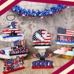 Seenelling 6 Pcs Veterans Large Table Decorations Patriotic Veterans Wooden Table Centerpiece Thank You Removable Wooden Decor Veterans Day Table Sign for Patriotic Party Memorial Supplies Home