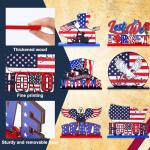 Seenelling 6 Pcs Veterans Large Table Decorations Patriotic Veterans Wooden Table Centerpiece Thank You Removable Wooden Decor Veterans Day Table Sign for Patriotic Party Memorial Supplies Home