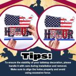 Seenelling 6 Pcs Veterans Large Table Decorations Patriotic Veterans Wooden Table Centerpiece Thank You Removable Wooden Decor Veterans Day Table Sign for Patriotic Party Memorial Supplies Home