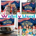Veterans Day Backdrop, Veterans Day Decorations 72 x 44'' Thank You Veterans Banner Honoring All Who Served Patriotic Decororations for Home Party Supplies