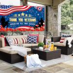 Veterans Day Backdrop, Veterans Day Decorations 72 x 44'' Thank You Veterans Banner Honoring All Who Served Patriotic Decororations for Home Party Supplies
