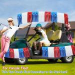 4 Packs Total 39 Feet 4th of July Parade Floats for Trailer Car, Red White Blue Foil Fringe Garland Patriotic Tinsel Streamers Banner Table Skirts for Graduation Homecoming Wedding Birthday Party