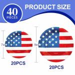 4th of July Plates, 40pcs Party Paper Plate Set Disposable 4th of july Party Food Dinner Dessert Plates Birthday Tableware Decorations Favors, Including 20pcs 9" and 20pcs 7" for 4th of july Plate