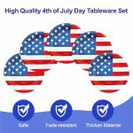 4th of July Plates, 40pcs Party Paper Plate Set Disposable 4th of july Party Food Dinner Dessert Plates Birthday Tableware Decorations Favors, Including 20pcs 9" and 20pcs 7" for 4th of july Plate