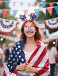 FSLLZCJY USA 4th of July Headband with Glasses - Holiday Patriotic Headband Star Sunglasses with Red Blue and White Style for Fourth of July Accessories Independence Day Party Decorations Favors