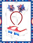 FSLLZCJY USA 4th of July Headband with Glasses - Holiday Patriotic Headband Star Sunglasses with Red Blue and White Style for Fourth of July Accessories Independence Day Party Decorations Favors