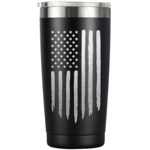 MASGALACC American Flag Tumbler, 20oz Stainless Steel Insulated Coffee Mug with Lid, Gifts for Men Women, USA Drinking Cup for Fathers Day
