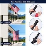 Quarut House Flag Pole Kit,Including 6Ft Stainless Steel Flag Pole,Heavy Duty Nylon 3x5 Ft American Flag,Aluminum Alloy Rings and Bracket.Wall Mounted Flagpole Set for Residential Commercial-Black