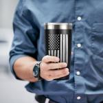 MASGALACC American Flag Tumbler, 20oz Stainless Steel Insulated Coffee Mug with Lid, Gifts for Men Women, USA Drinking Cup for Fathers Day