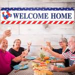 Blulu Welcome Home Banner Decoration 71 x 15.7 Inches Large Welcome Back Home Yard Sign for Outdoor Memorial Day Patriotic Labor Day Homecoming Deployment Returning Party Decorations Supplies