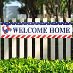 Blulu Welcome Home Banner Decoration 71 x 15.7 Inches Large Welcome Back Home Yard Sign for Outdoor Memorial Day Patriotic Labor Day Homecoming Deployment Returning Party Decorations Supplies