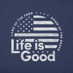 Life is Good. Men's Crusher Tee LIG Flag Circle, Darkest Blue